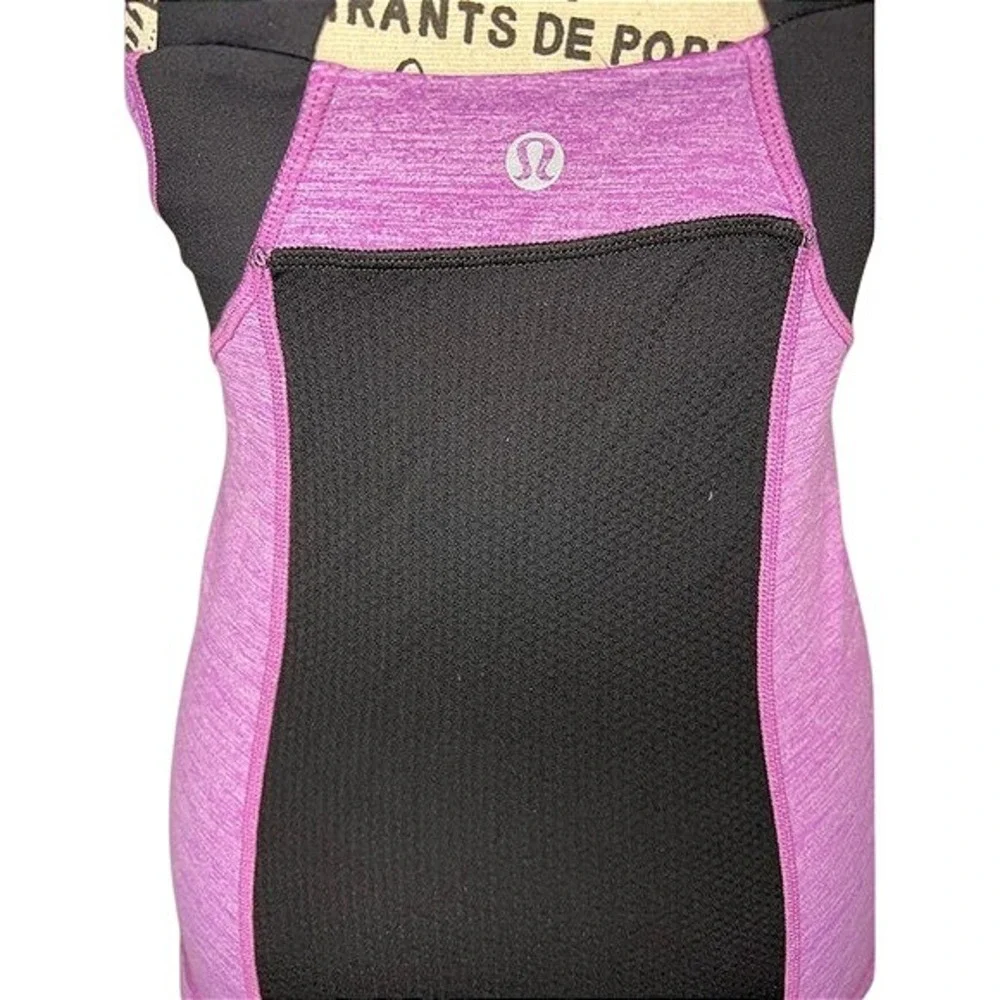 Lululemon Push Your Limits Tank Heathered Ultra Violet/Black Size‎ 6 EUC
